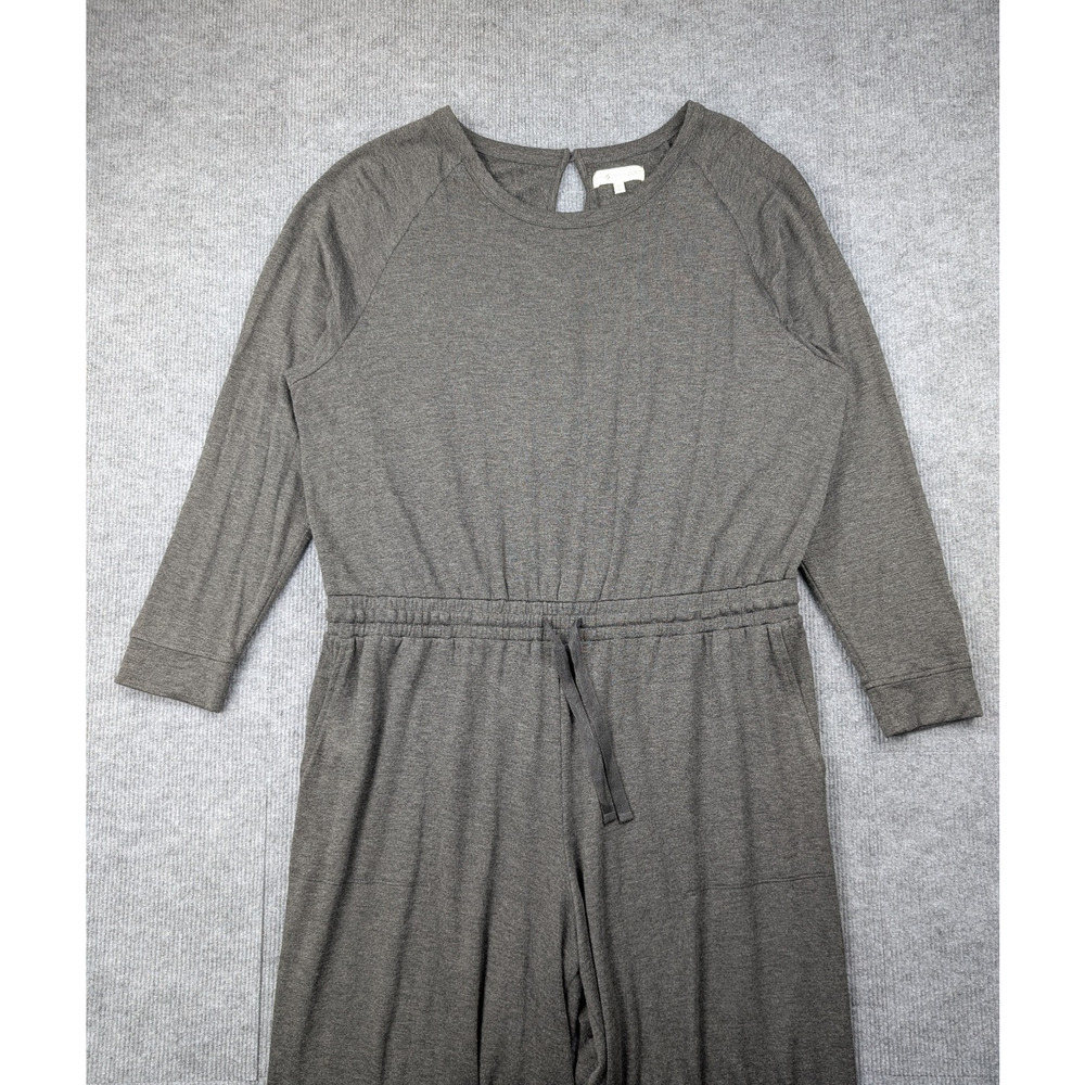 Lou & Grey Jumpsuit Womens XL Wide Leg Signature Soft Athleisure Gray Minimalist - Picture 3 of 13